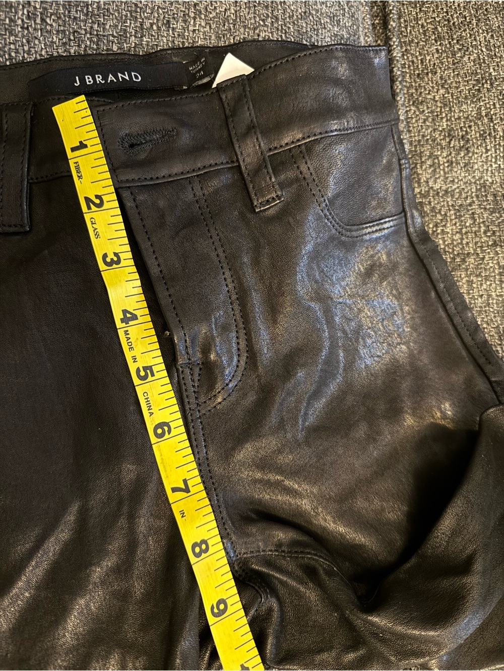 Lamb Leather Skinny Pants Black 24 MSRP $998 NWT J Brand - Picture 6 of 6